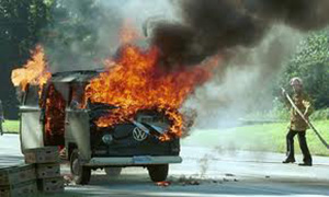 VW up in flames